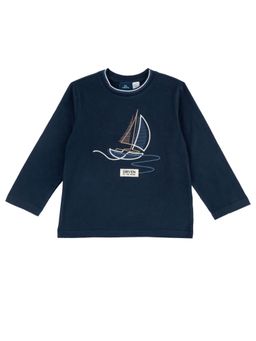 Chicco - Boys Navy Blue Printed Long Sleeves T-shirt