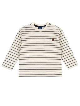 Chicco - Boys Cream Striped Long Sleeves T-shirt