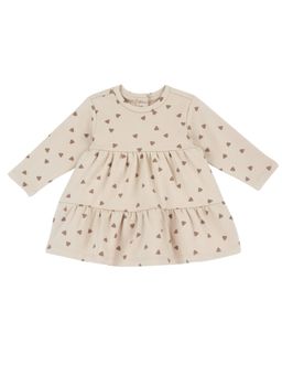Chicco - Girls Light Natural Printed Long Sleeve Dress