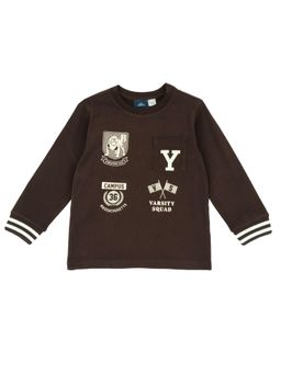 Chicco - Boys Brown Printed Long Sleeves T-shirt