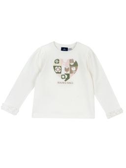 Chicco - Girls White Embroidered Long Sleeves T-shirt