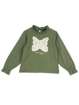 Chicco - Girls Medium Green Embroidered Top