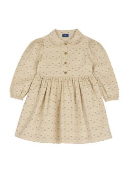 Chicco - Girls Natural Printed Long Sleeve Dress
