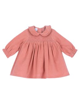 Chicco - Girls Medium Orange Solid Long Sleeve Dress