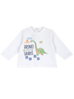 Chicco - Boys White Printed Long Sleeves T-shirt