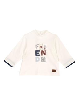Chicco - Boys Cream Printed Long Sleeves T-shirt