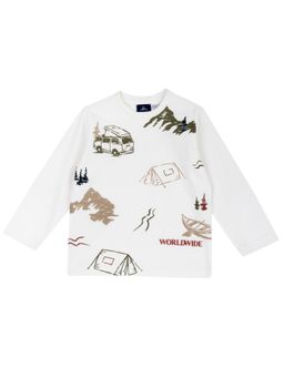 Chicco - Boys White Printed Long Sleeves T-shirt