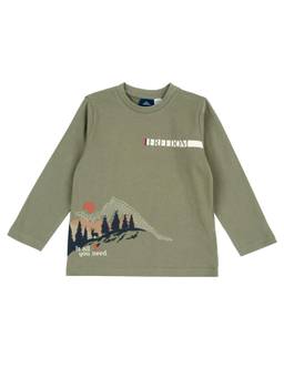 Chicco - Boys Green Printed Long Sleeves T-shirt