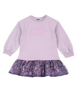 Chicco - Girls Medium Lilac Embroidered Long Sleeve Dress