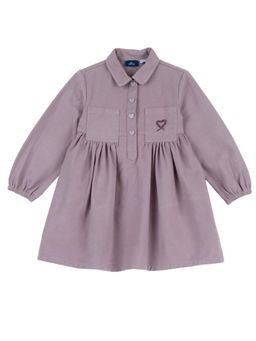 Chicco - Girls Medium Lilac Self Design Long Sleeve Dress