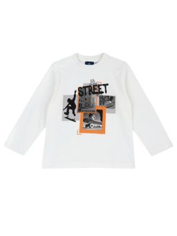 Chicco - Boys White Printed Long Sleeves T-shirt