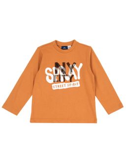 Chicco - Boys Mustard Printed Long Sleeves T-shirt