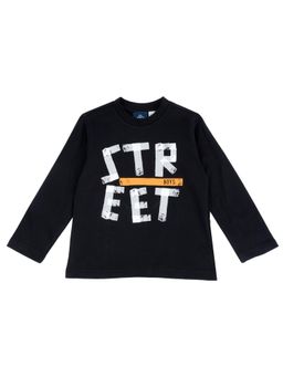 Chicco - Boys Black Printed Long Sleeves T-shirt