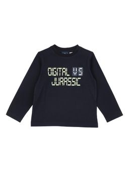 Chicco - Boys Navy Blue Printed Long Sleeves T-shirt