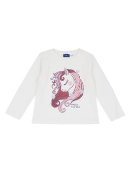 Chicco - Girls White Printed Long Sleeves T-shirt