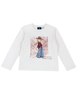 Chicco - Girls White Printed Long Sleeves T-shirt
