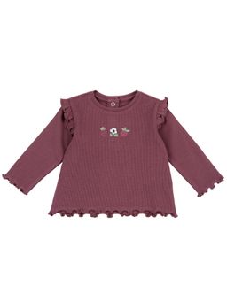 Chicco - Girls Dark Pink Embroidered Top