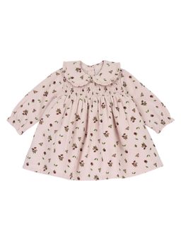 Chicco - Girls Light Pink Printed Long Sleeve Dress