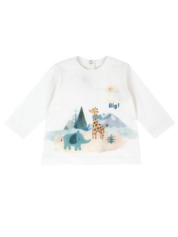 Chicco - Boys White Printed Long Sleeves T-shirt