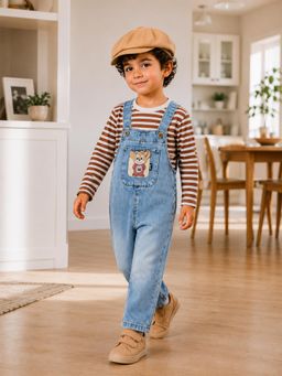 Little Surprise Box - Naughty Mouse Denim Dungaree