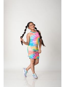 Urban buds - Tie-Dye Ruched Bodycon Dress - Rainbow Swirl