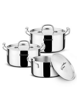 Bergner - TriPro Tri-Ply Stainless Steel Cook and Serve Casserole Combo Set