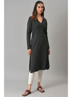 Aurelia - Grey Acrylic Charm Winter Kurta