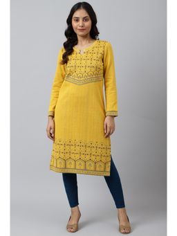 Aurelia - Yellow Festive Look Winter Kurta