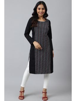 Aurelia - Black Dobby Winter Kurta