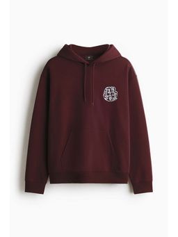 H&M - Men Red Loose Fit Printed Hoodie
