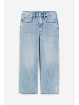 H&M - Women Blue Wide High Cropped Jeans