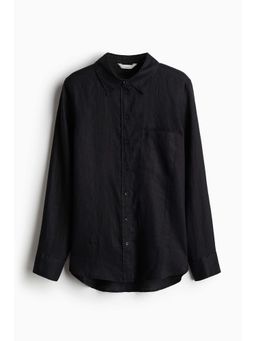 H&M - Women Black Linen Shirt