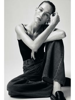 H&M - Women Black Microfibre Strappy Top