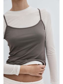 H&M - Women Beige Microfibre Strappy Top