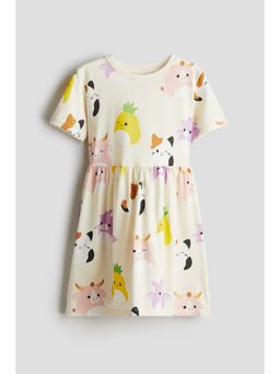 H&M - Girls Purple Printed Jersey Dress