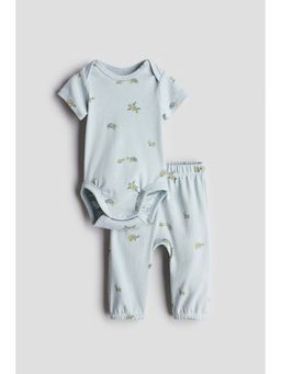 H&M - Girls Turquoise 2-Piece Cotton Jersey