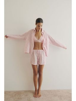 H&M - Women Pink Pyjama shirt and shorts