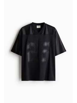 H&M - Men Black Loose Fit Printed Sports Top With DryMove