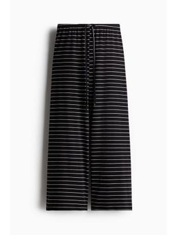 H&M - Women Black Cotton-Blend Trousers