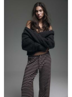 H&M - Women Brown Cotton-Blend Trousers