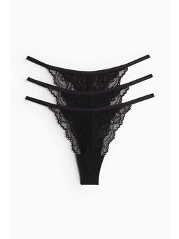 H&M - Women 3-Pack Lace Tanga Thong Briefs