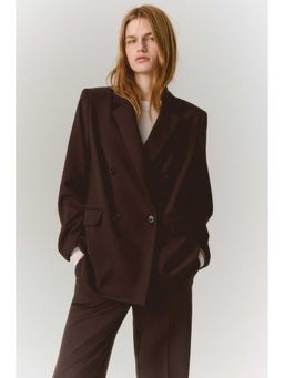 H&M - Women Brown Double-Breasted Blazer
