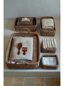 H&M - Beige 5-Piece Braided Storage Set