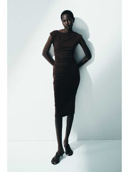 H&M - Women Brown Cap-Sleeved Dress