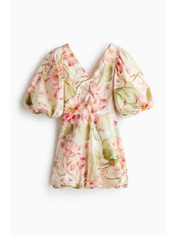 H&M - Women White Tie-Back Puffy Dress