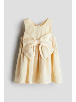 H&M - Girls White Bow-Detail Organza Dress