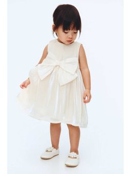 H&M - Girls White Bow-Detail Organza Dress