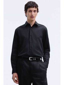 H&M - Men Black Regular Fit Easy-Iron Shirt