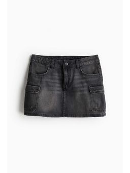 H&M - Women Grey Denim Cargo Mini Skirt