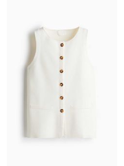 H&M - Women Beige Fine-Knit Waistcoat